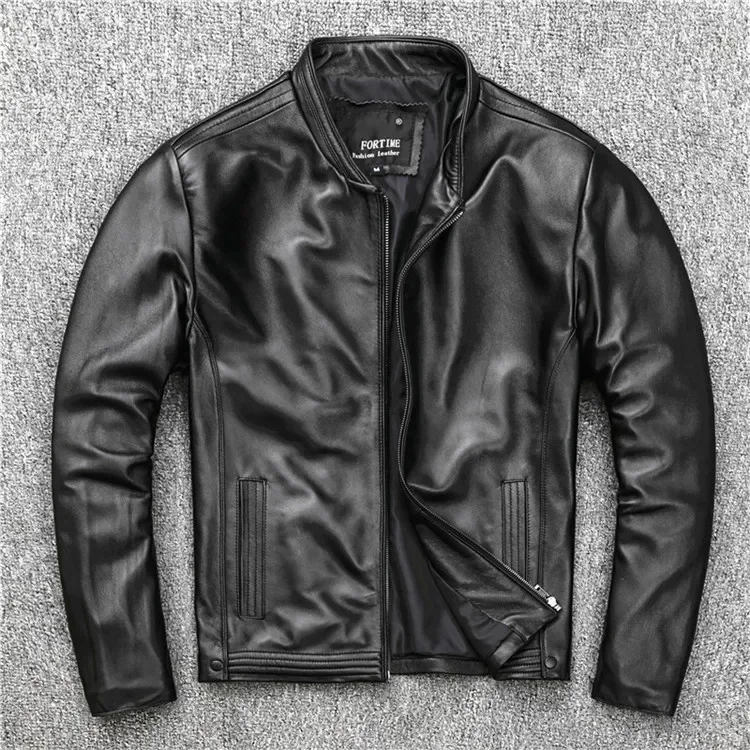 

shipping.wholesales.2024 YR!Free new man slim genuine leather jacket.quality sheepskin coat.fashion motor clothes