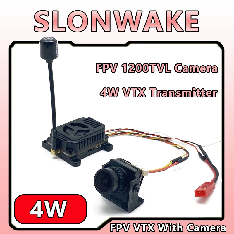 Ready-to-use  5.8G 48CH  4W VTX Transmitter with CMOS 1200TVL FPV Camera for Rc FPV Racing Drone FPV System Accs