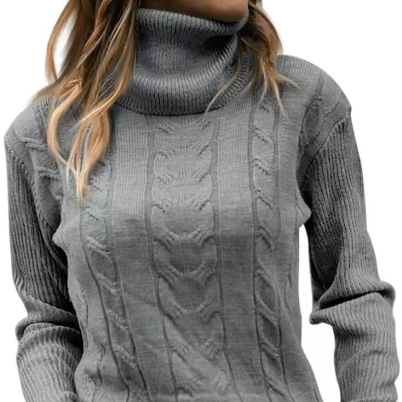 2023 Autumn/Winter New Solid Wild High Neck Knit Vintage Slim Spliced Long Sleeve Skin Friendly Pullover Wpmen's Leisure Sweater