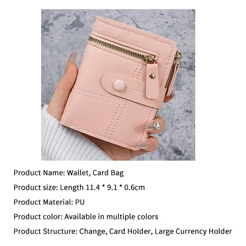 Schlanke Damen-Geldbörse aus PU-Leder mit Reißverschluss-Münzfach und mehreren Kartenfächern, perfekt für den täglichen Gebrauch, Outdoor-Einkäufe und Reisen. – Detail 7