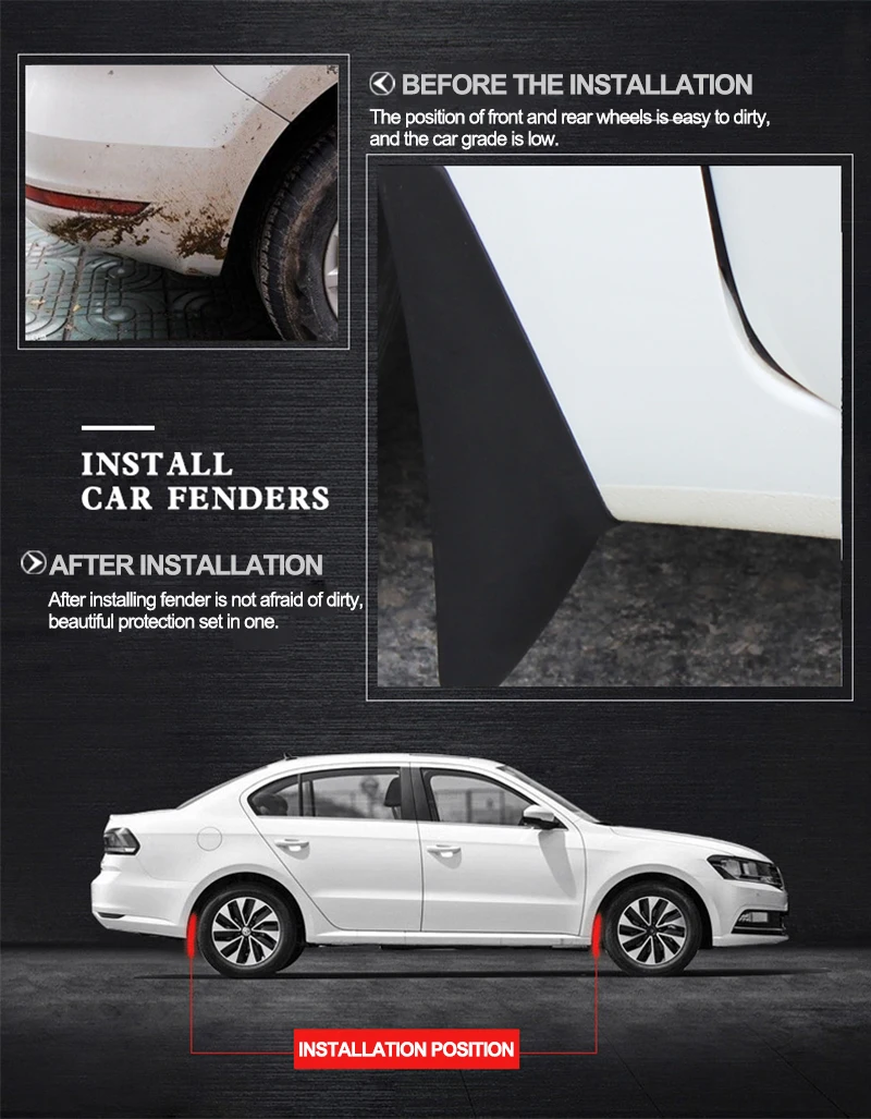 Mudguards for Ford Focus Hatchback MK4 Zetec Titanium 2019~2023 Mudflaps Fender Mud Flap Flares Splash Guards Cover Accessories