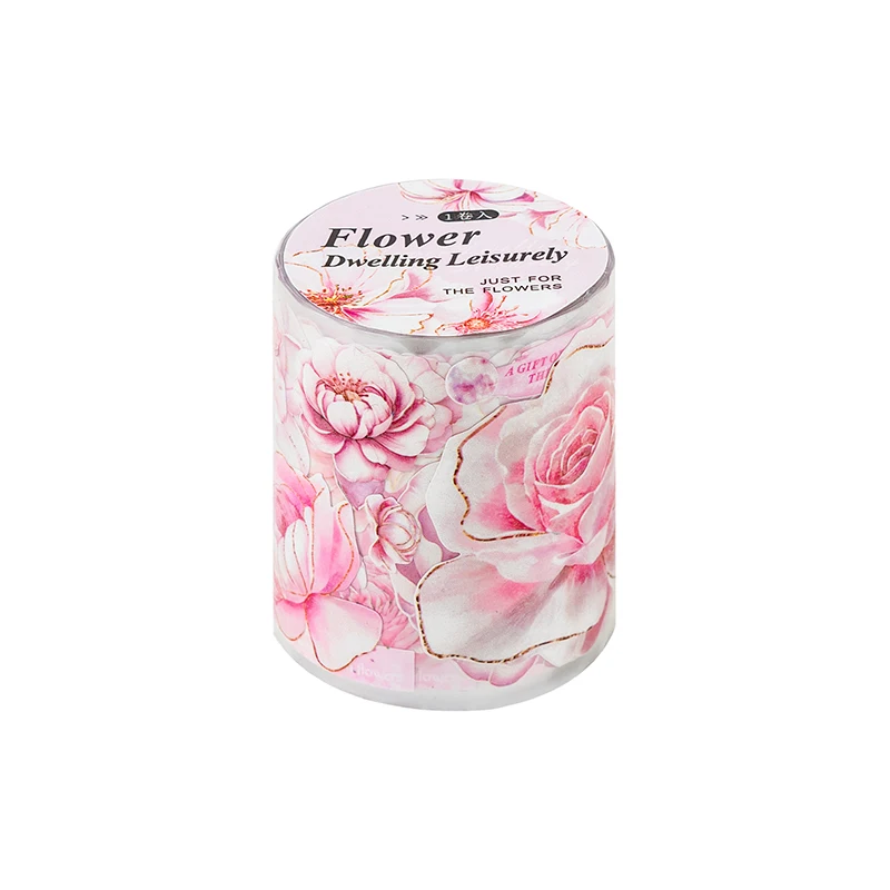 6 عبوات/مجموعة من الأشرطة الورقية المزخرفة بشكل مهل من سلسلة الزهور اللطيفة والجميلة