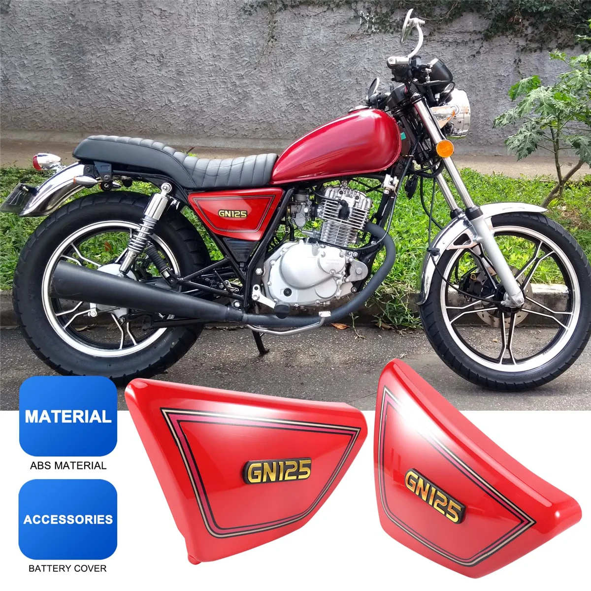 

M50K_Red Рамка боковой крышки аккумулятора мотоцикла для Suzuki GN125 GN125