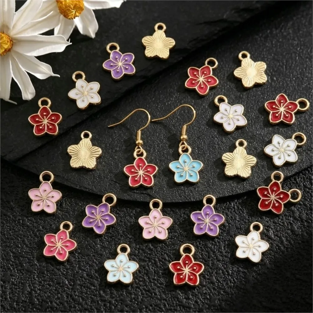 20Pcs/Lot 11x9mm Small Alloy Flower Charms Pendants Multi Colors For DIY Bracelet Necklaces Jewelry Making Supplies Accessories