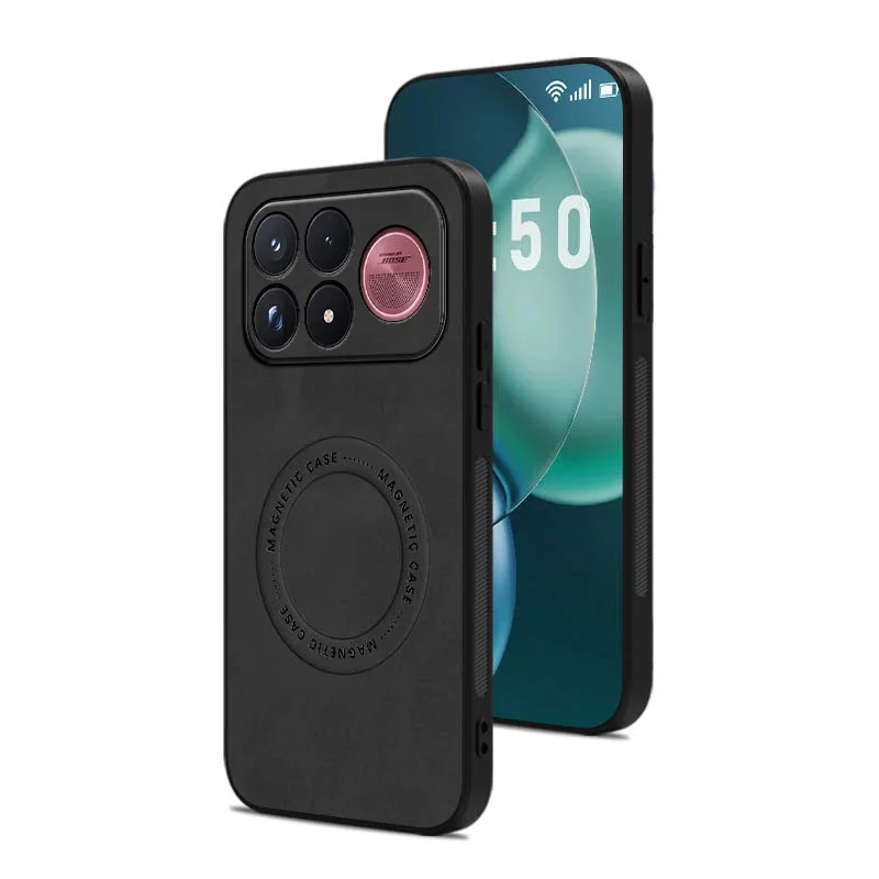 Luxury Retro Leather Texture Magnetic Phone Case For POCO F9 Ultra X8 Pro Max M8 Power Skin Feel Shockproof Bumper Protect Cover