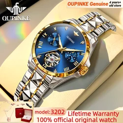 OUPINKE Women Watch Automatic Skeleton Tourbillon Sapphire Crystal Waterproof Elegant Luxury Ladies Wrist Watch Bracelet Set