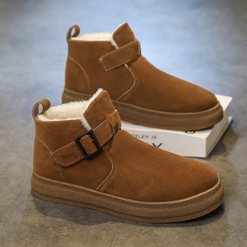 

Men's snow boots new winter casual fashion plush warm comfortable anti slip wear-resistant casual comfortable outdoor work boots