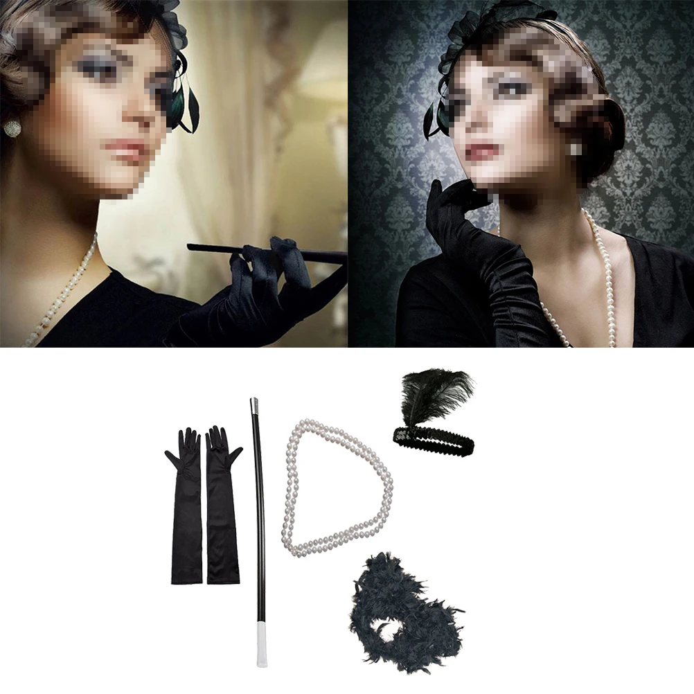 

5pcs Headband Retro Costume Retro Outfit Kit Accessories Outfits Soft Fabric Comfortable Elegant
