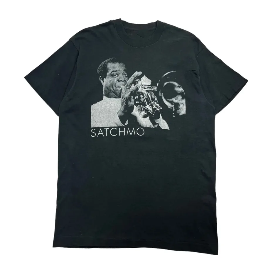 Vtg 1990 Louis Armstrong Satchmo Cotton Black Full Size Unisex Shirt J850