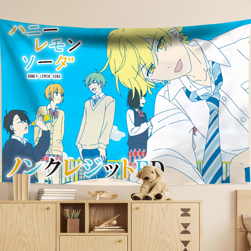 anime manga comic honey lemon soda flag For Room Dorm Camping Party hogar Garage livingroom bedside wall Decor Banner gift