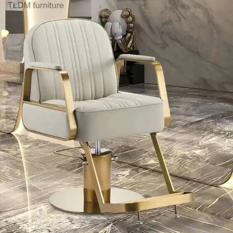 

Nail art professional barber chair salon equipment hairstylist barber shop comfortable barber chair metal Silla barbecue chair