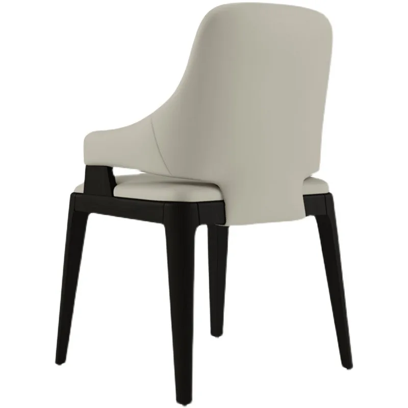 

Nordic solid wood leather dining chair Italian minimalist chair