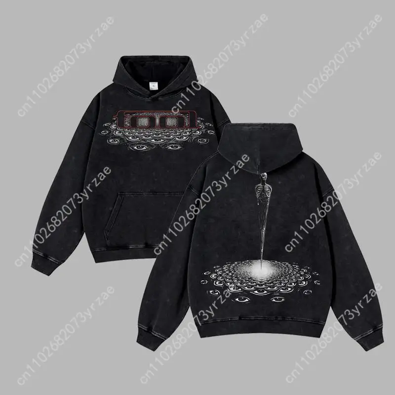 

Tool Band Retro Wash Hoodie Super Soft Sweatshirt Mens Womens Pullover Fashion Comfortable Sweatshirts Breathable Vintage Tops