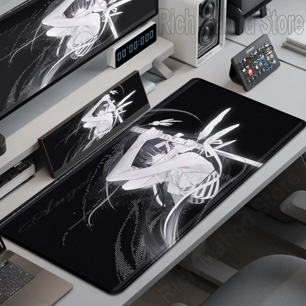 Black White Skeleton Sword Girls Mouse Mat XL Aesthetics Mouse Pad Gaming Laptop Table Mat Office accessories Pc Cabinet Carpet