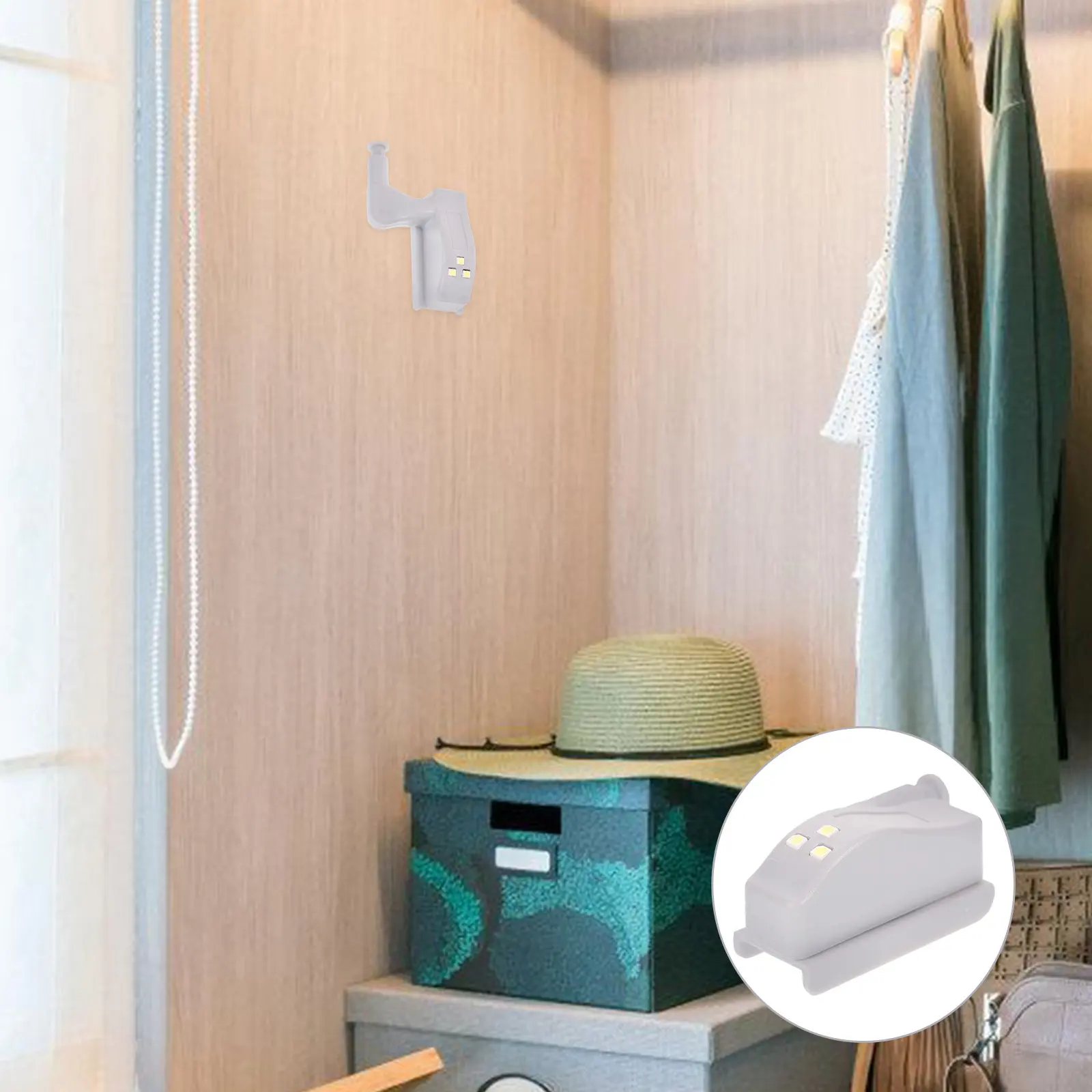 Hinge Mounted LED Cabinet Light Smart Touch Sensor Door Activated Bright White Light for Kitchen Wardrobe Drawer Storage Cabinet