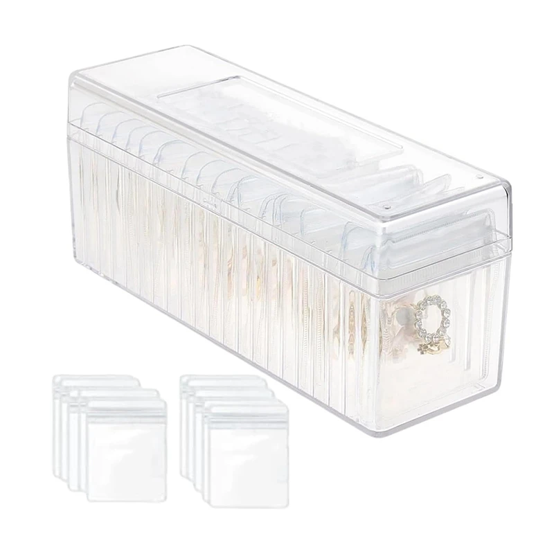 

ABP-Acrylic Jewelry Box Organizer, With 20 Portable Anti Tarnish Jewelry Bags, Travel Jewelry Organizer, Jewelry Organizer