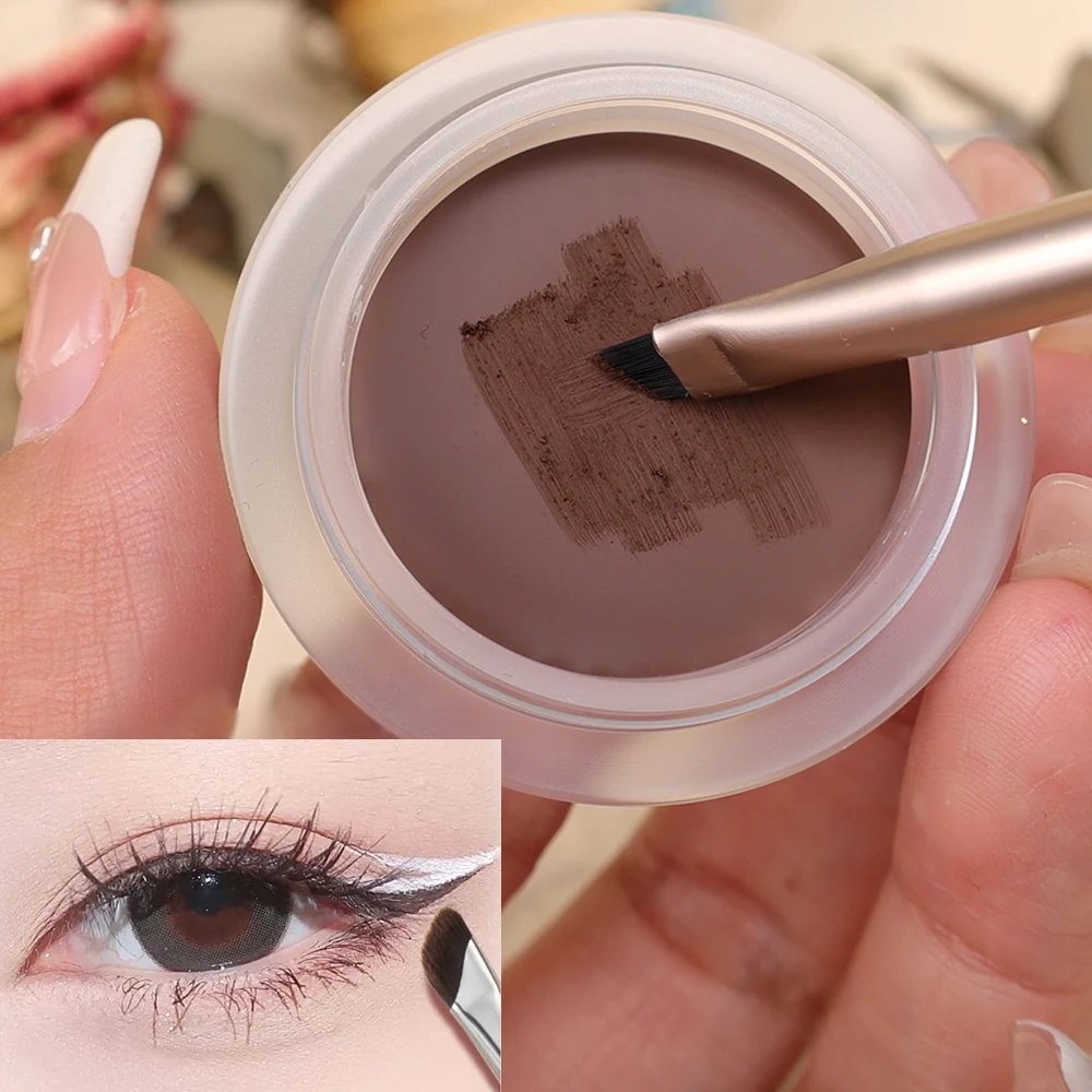 2 in 1 nero marrone Eyeliner ad asciugatura rapida crema Gel per sopracciglia con pennello impermeabile duraturo liscio non fiorito trucco occhi cosmetico