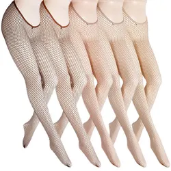 One Pairs Summer V-Cut Style Glitter Carnival Women's Fishnet Tights Small Net Gentle Brown Saimon Carameio Little Color Suntan