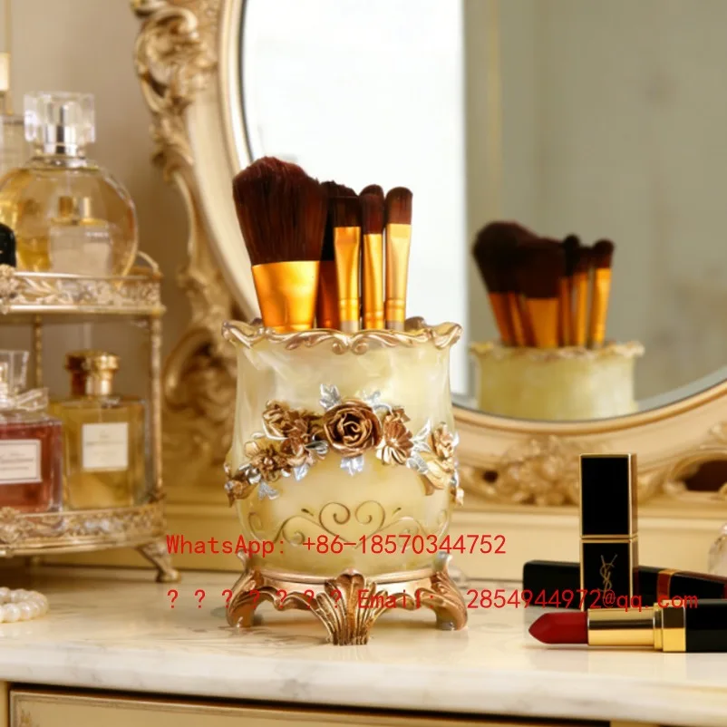 European High-end Resin Makeup Brush Storage Tube Fashion Ornament Makeup Pen Storage Pen Holder