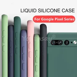 Coque souple originale en silicone liquide pour Google Pixel 7 Pro, étui de téléphone pour modèles 7, 6, 8 Pro, 8A, 7A