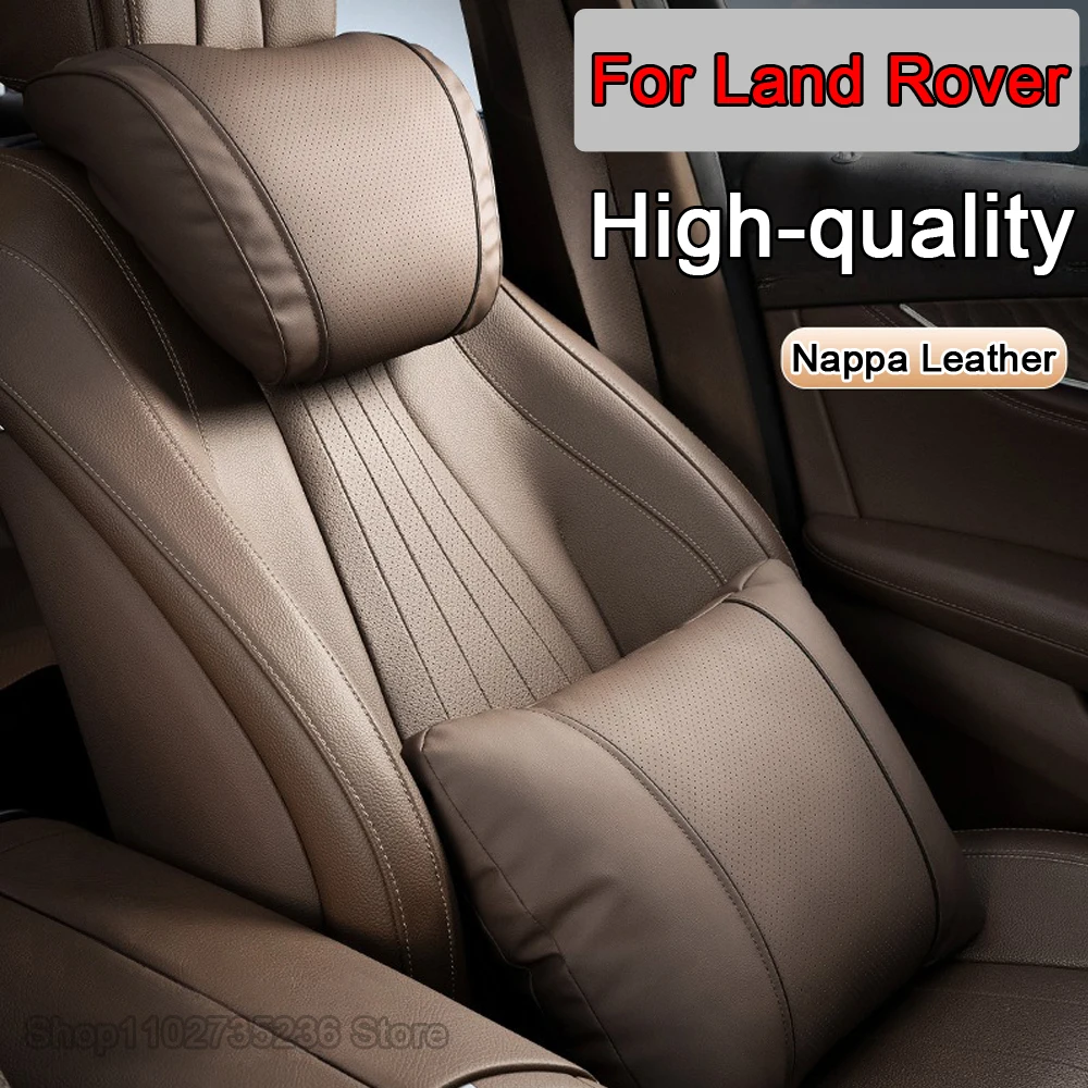 

Car Headrest Nappa leather Neck Pillows Seat Support Waist Pillow For Land Rover Range Rover Sport Evoque Freelander Velar