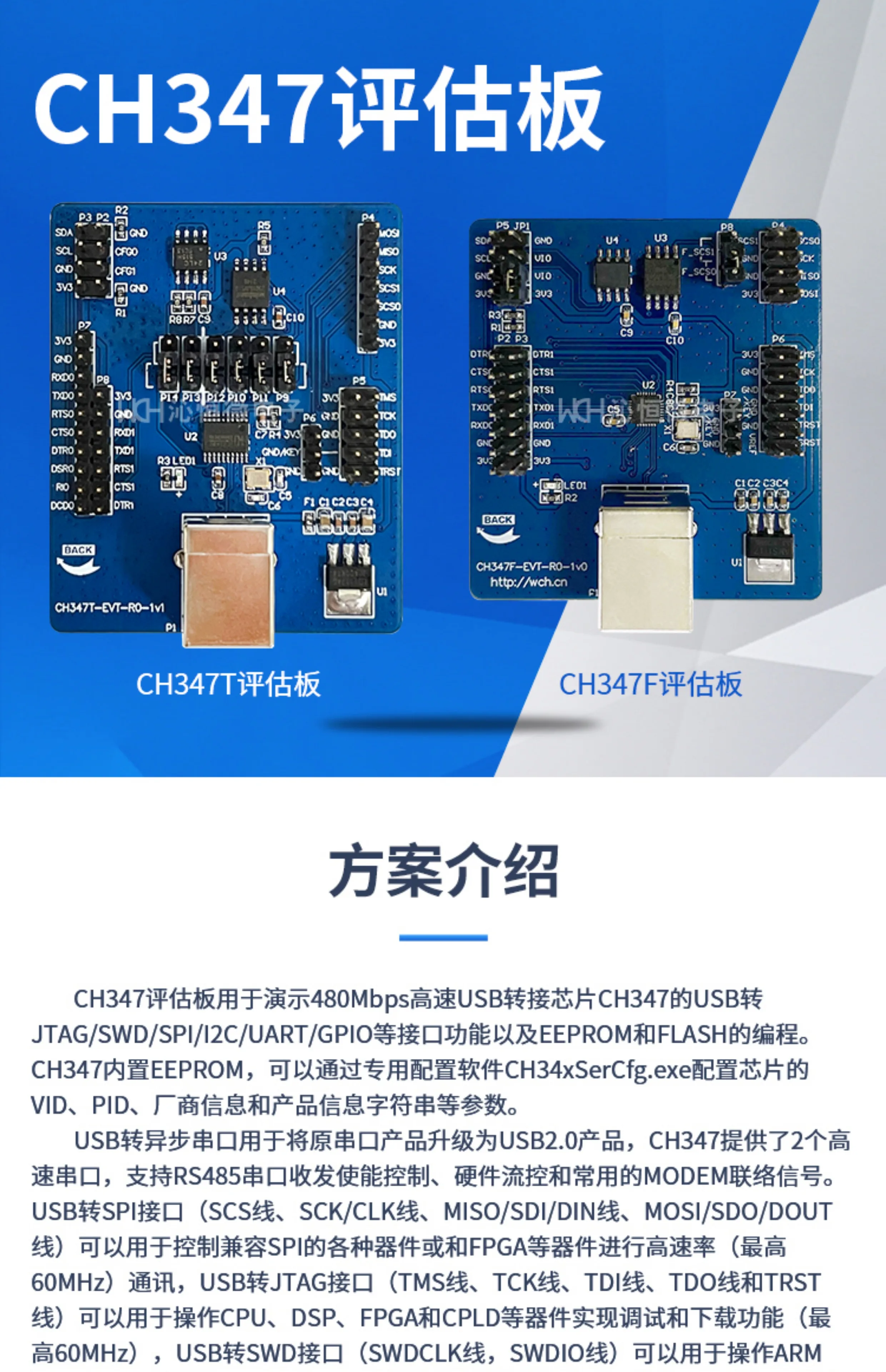 CH347 Series evaluation boards