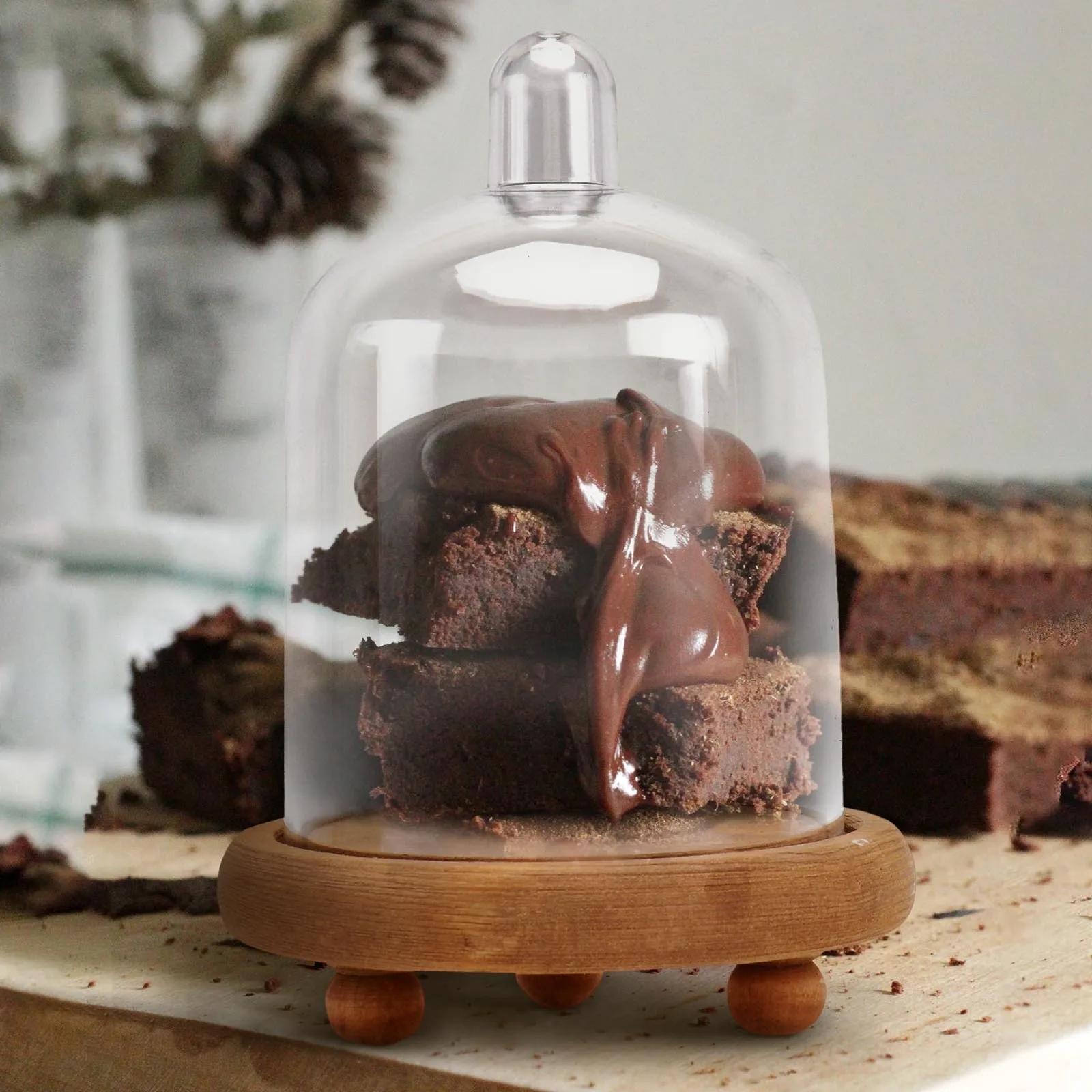 

1Pcs Eternal Flower Display Cover Pc Dome Bell Jar Clear Cover for Micro Landscape Decoration Showcase Tabletop Ornament