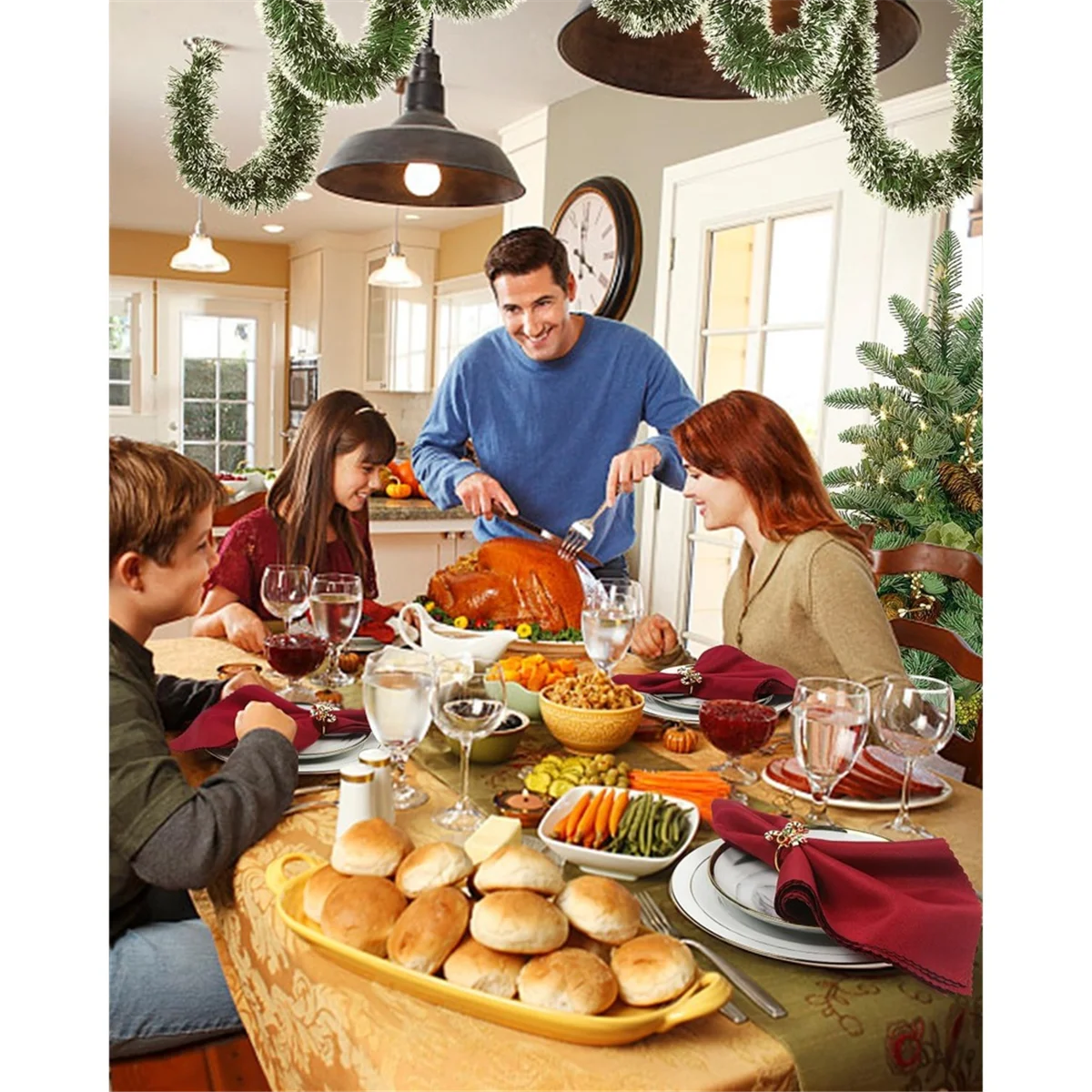 YHYS 6 قطعة مجموعة حلقات منديل عيد الميلاد ، حامل حلقة منديل معدني Bluk لحفلة عيد الميلاد لصالح عطلة الشتاء عشاء الجدول الديكور #6