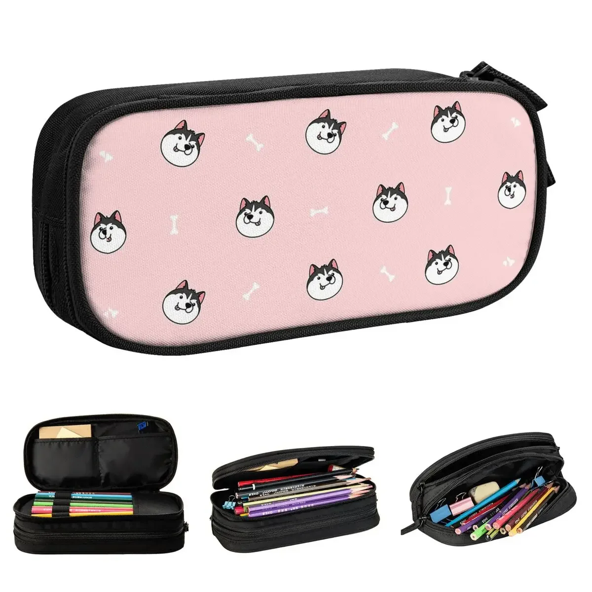 

Fashion Cute Husky Pencil Cases Dog Lover Pencilcases Pen Box for Girls Boys Big Capacity Bags Students School Gift Stationery