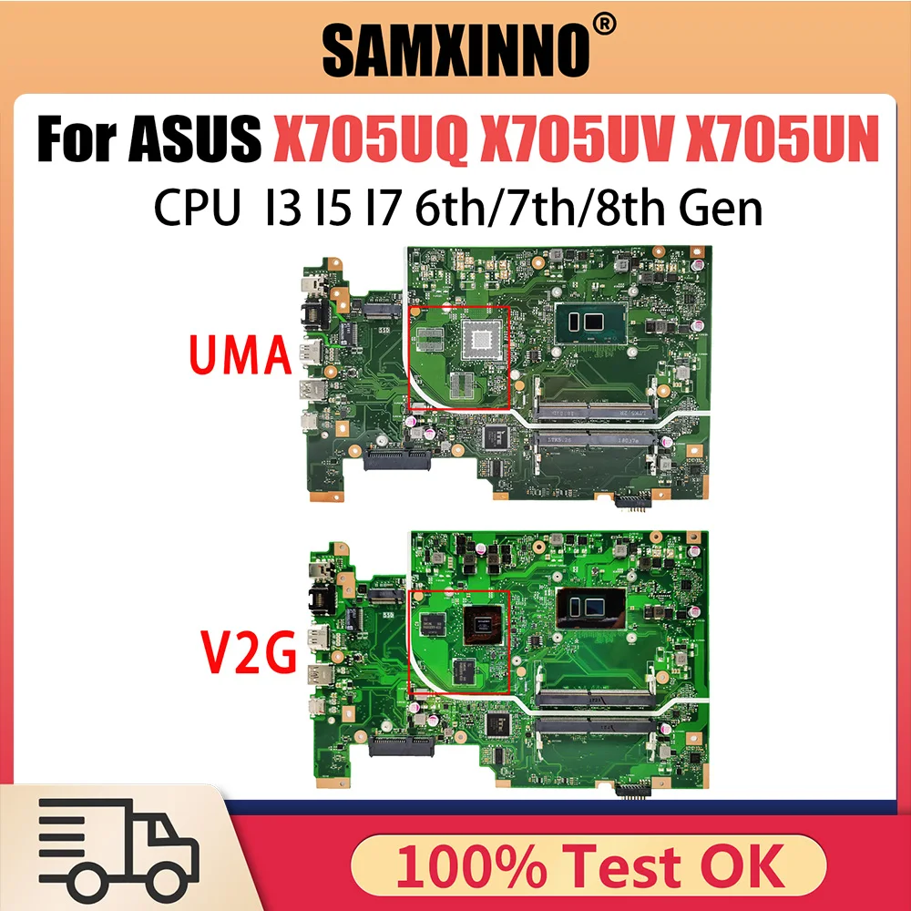 

X705UQ Mainboard For ASUS X705UV X705UN X705UB X705UVP X705UF X705UNR Laptop Motherboard 4415U I3 I5 I7 6th 7th 8th Gen CPU