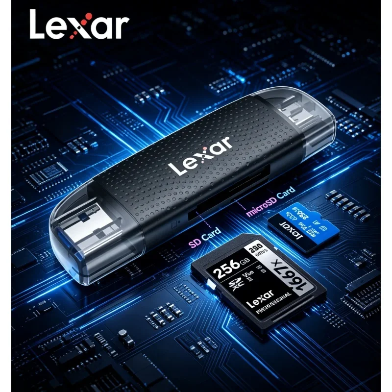 Portable Dual‑Slot Card Reader USB3.0 Adapter For SD TF Micro SD Memory Cards Camera Laptop PC Fast File Data Transfer