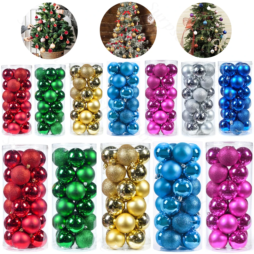 3/4 cm 24 stücke Rot Grün Weihnachten Kugeln Ornamente Weihnachten Weihnachten Baum Kugeln Dekoration Hängen Anhänger Ball Neue jahr Navidad Decor