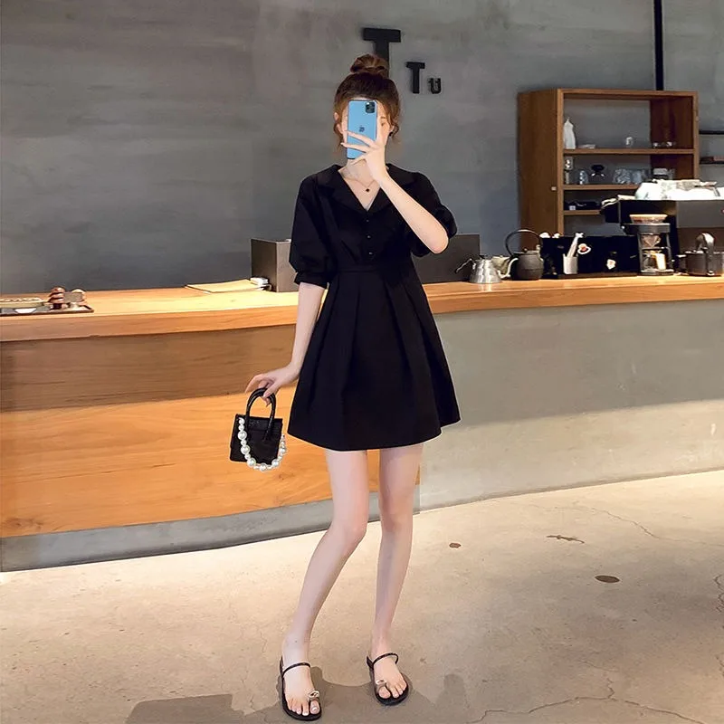 Shirt Women\'s Dress Mini Short Tshirts Female Dresses Black Sensual Sexy One Pieces Elegant Luxury New in Beautiful X Clothes G