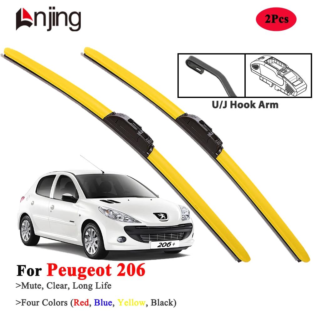 

LNJING Colorful Wiper Blades For Peugeot 206 CC SW 1998-2013