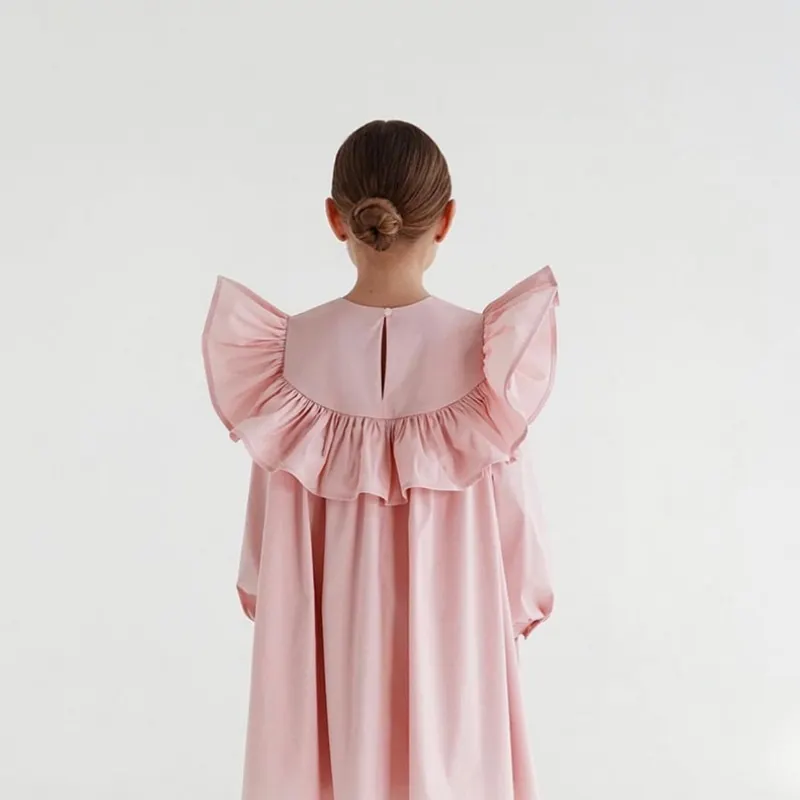 Fashion Baby Girl Princess Cotton Dress Infant Toddler Child Ruffle Long Sleeve Summer Spring Autumn Vestido Baby Clothes 2-10Y