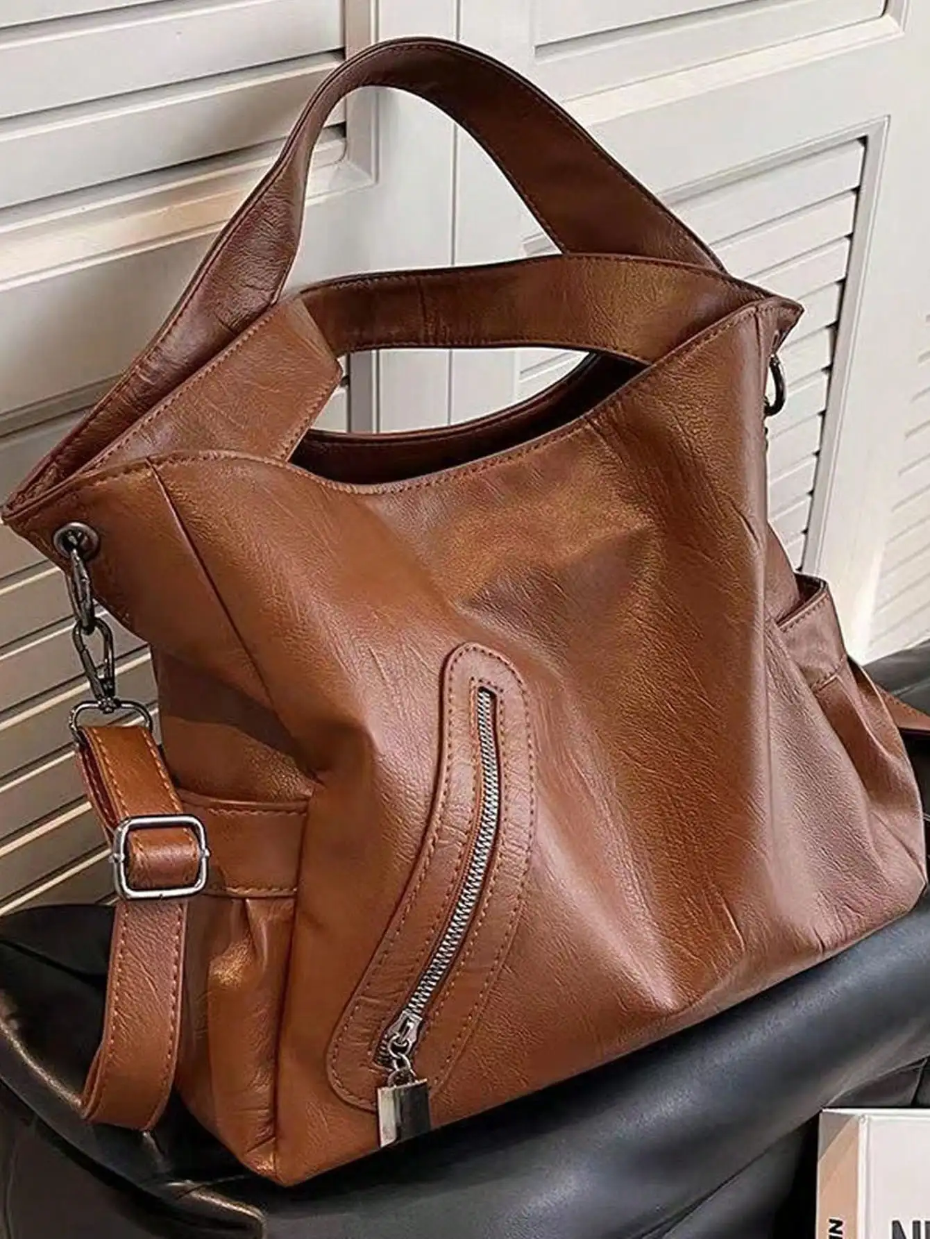 

2024 A/W Women's Large Capacity PU Leather Tote - Soft Work/Commute Crossbody Bag