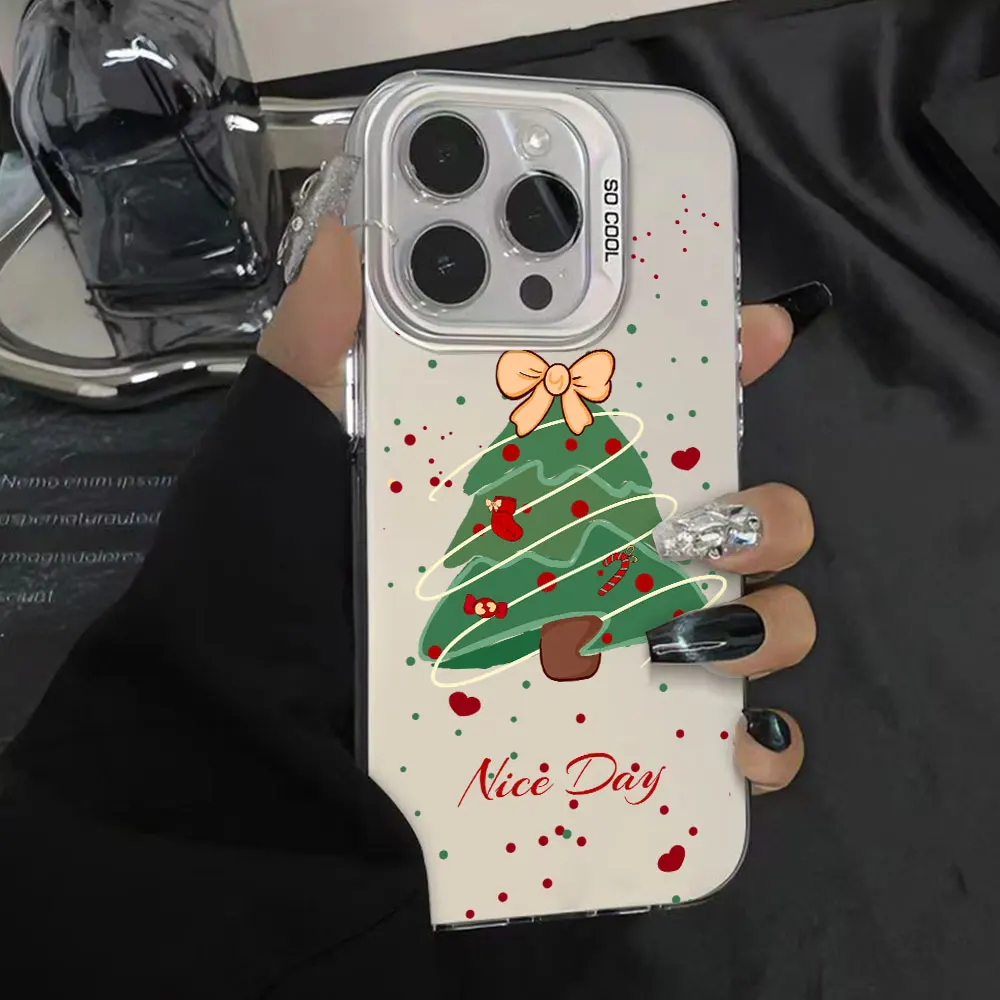 Nice Christmas Tree Style Luxury Silver IMD Case For VIVO S18 S17 Pro S16 Pro 5G S18Pro S17 S16E S17T T2 4G T3 5G Cover Fundas