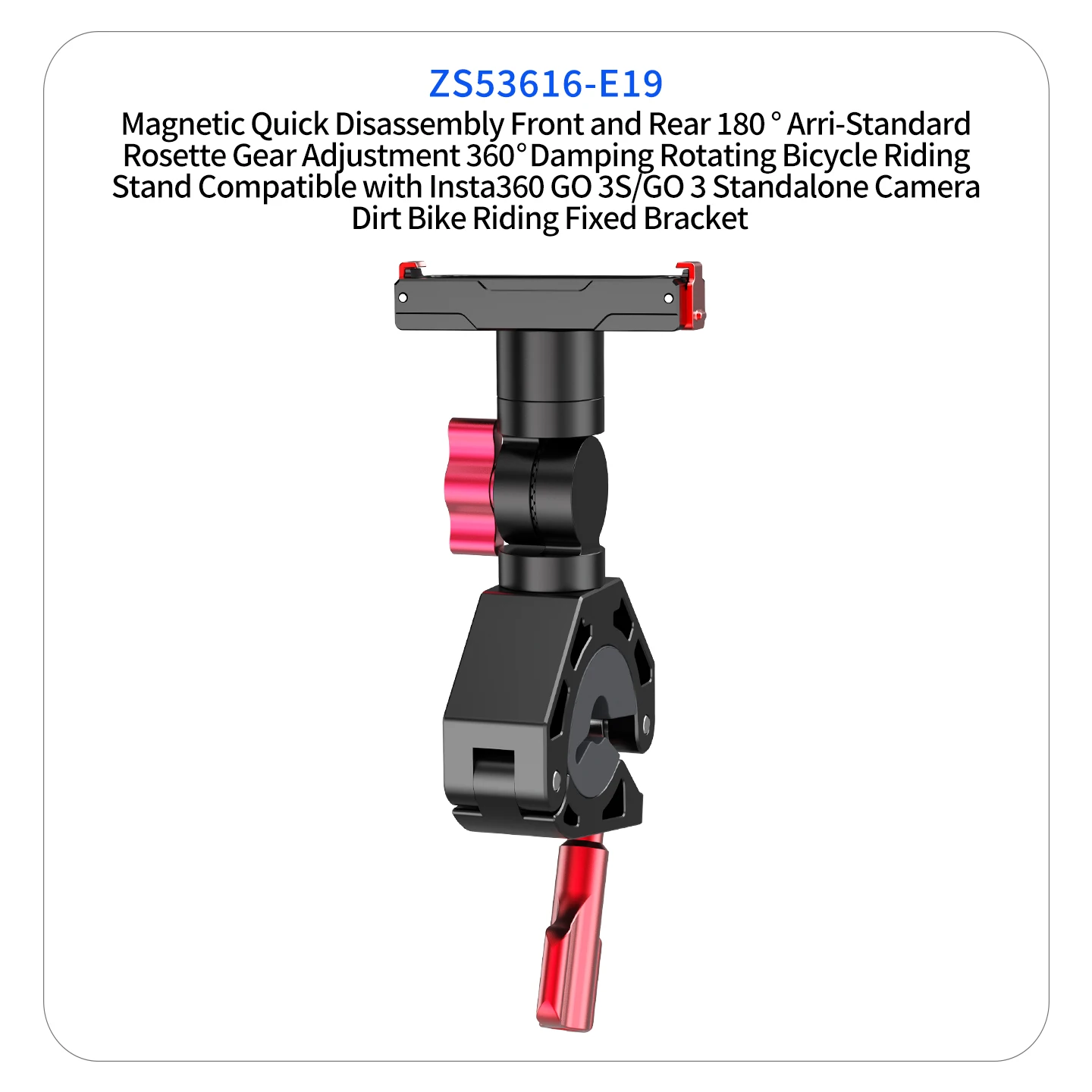Magnetische Schnellspann-Fahrradhalterung 360 ° Dämpfung für Insta360 GO 3 3S Ace Pro 2 X6 für DJI OSMO Action 5 GoPro Hero Kamera-Klemme – Detail 33