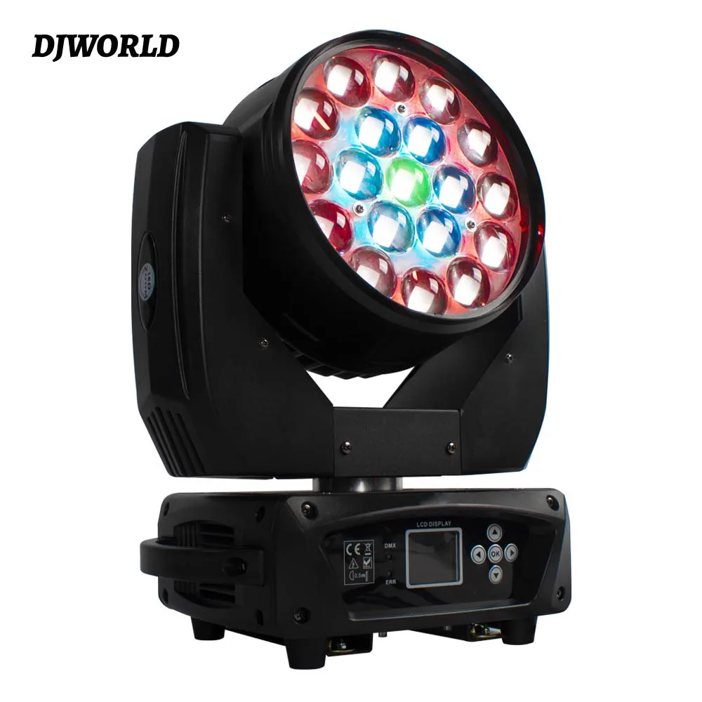 19x15W Zoom Beam Wash Moving Head Light for Stage Lighting Effect with RGBW 4in1 LED and DMX Control Dj Disco and Nightclub