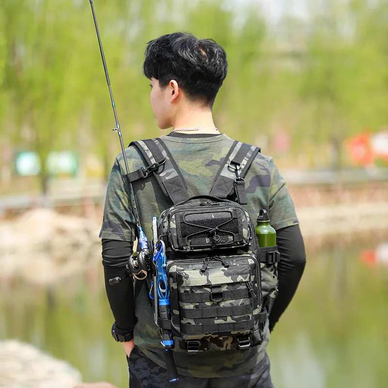2026 New Convertible Backpack Shoulder Bag Multifunctional Fishing Tackle Bags Outdoor Camouflage Chest Pack Мужской рюкзак sacs