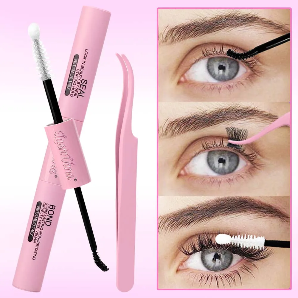 Wimpernverlängerungs-Kit DIY-Cluster Falsche Wimpern mit wasserdichtem Wimpern kleber und Wimpern pinzette Wimpern cluster