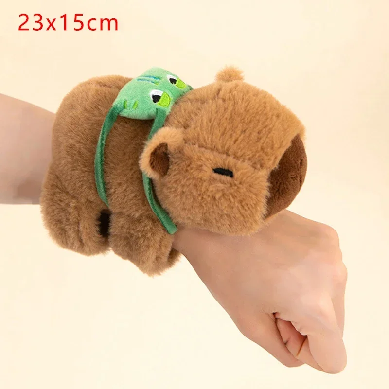 Bellissimo capibara animale schiaffo snap wrap braccialetto braccialetto peluche animale di pezza kawaii capibara anello a mano braccialetto bambino giocattoli divertenti