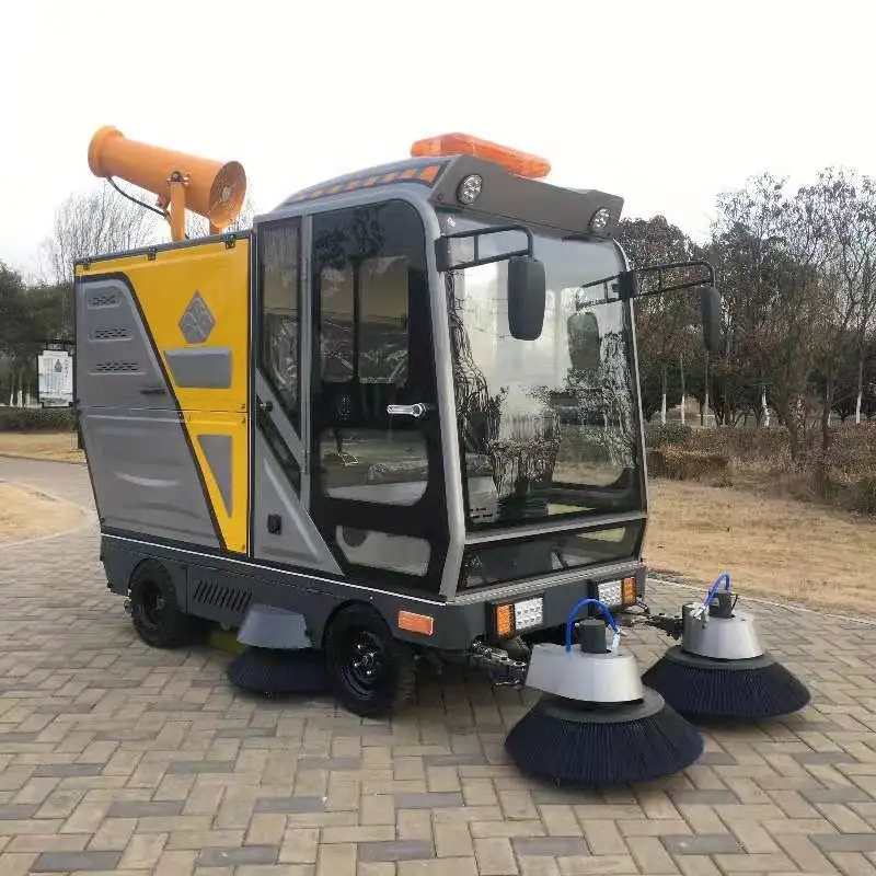 Industrial electric floor cleaning truck vacuum street sweeper