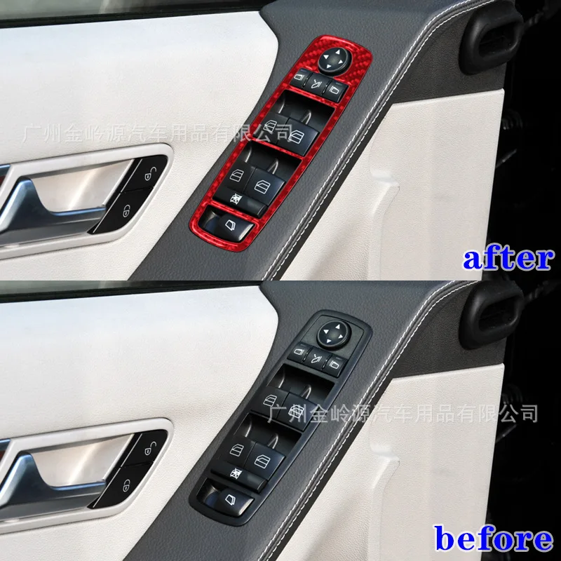 For 09-12 Mercedes-Benz R-Class Car Interior Modification Carbon Fiber Front Door Control Decorative Stickers