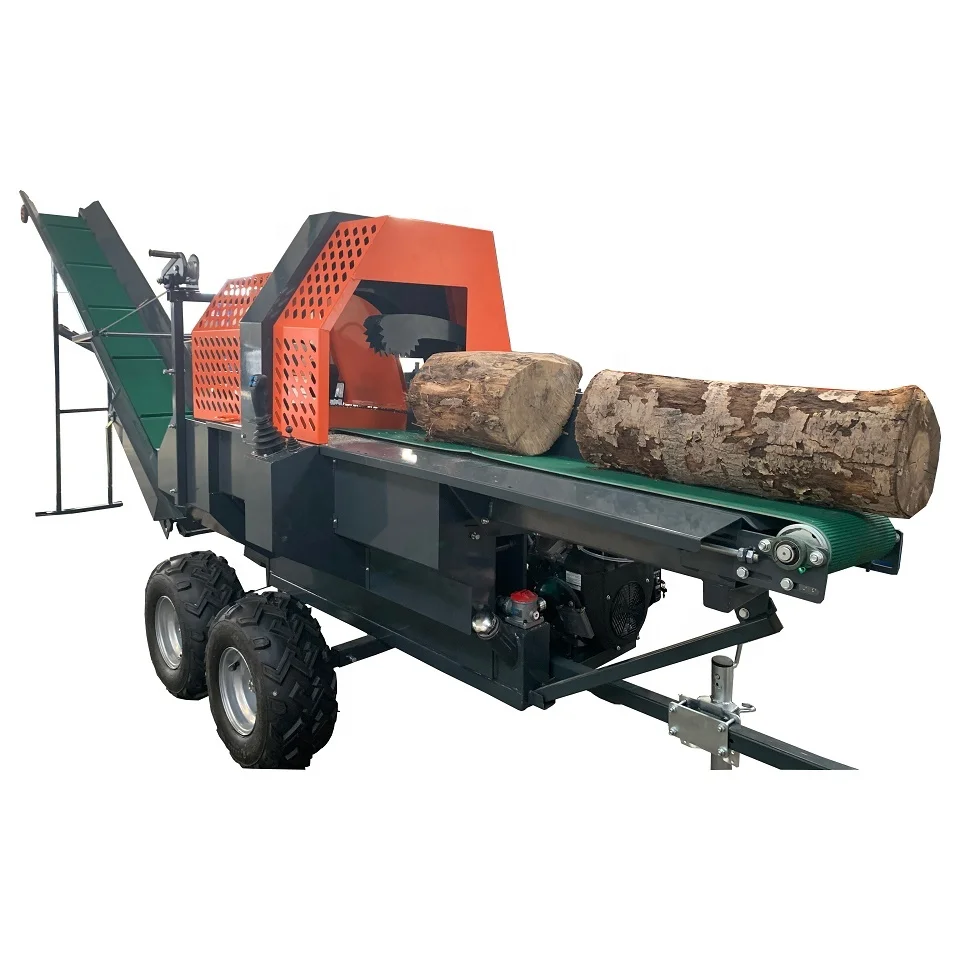 Portable Firewood Processor Mini Wood Splitter Machine Log Cutting Equipment Diesel Engine For Outdoor Rural Heating Supply