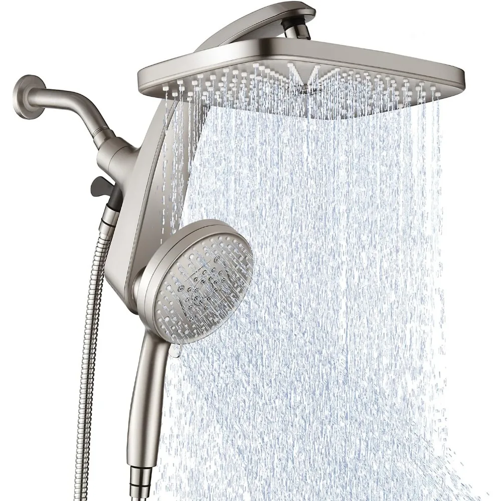 

Elevate Your Shower Experience: Dual-Function Shower System with Fixed and Handheld Options, Featuring 10 Spray Settings