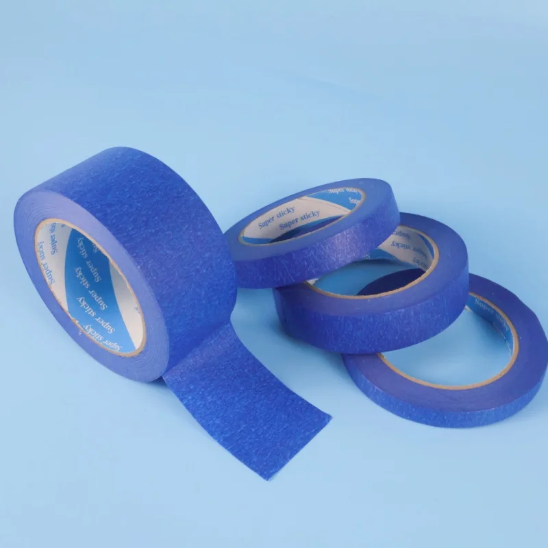 Multiple Specifications of Blue Decorative Tape, Suitable for Painting, Masking Tape, and Household Cleaning Peeling Paper Tape