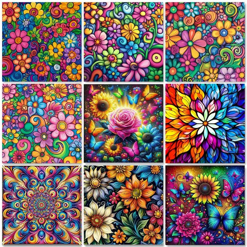 RUOPOTY 5d Diamond Painting Arts And Crafts Diy Crafts Mandala Flower Full Round/Square Craft Supplies Home Wall Art Decor