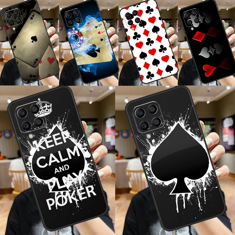 Spades Poker Play Cards Ace Art For Samsung Galaxy M54 M34 M14 M53 M33 M13 M12 M32 M52 M20 M15 M55 M21 M51 M31s M30s Case