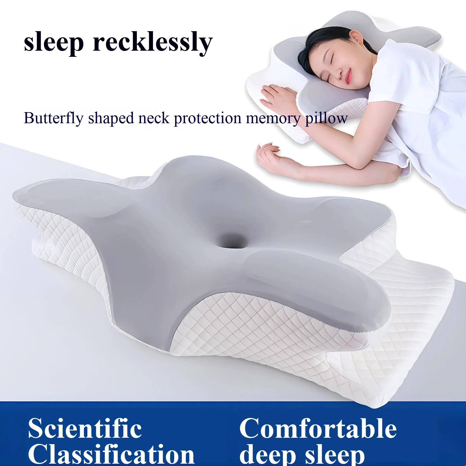 

Memory Foam Pillows Butterfly Shaped Relaxing Cervical Slow Rebound Neck Pillow Pain Relief Sleeping Orthopedic Pillow Beding
